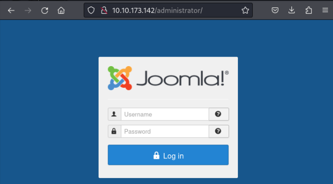 Joomla login page