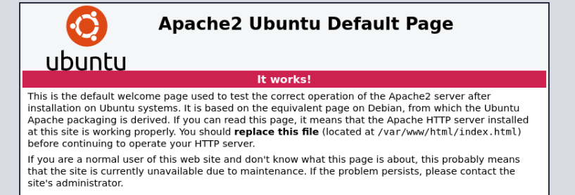 Apache Default Page