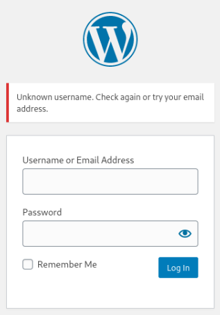 Wordpress Login form disclosing hello_world is a invalid username by explicit login rejection message