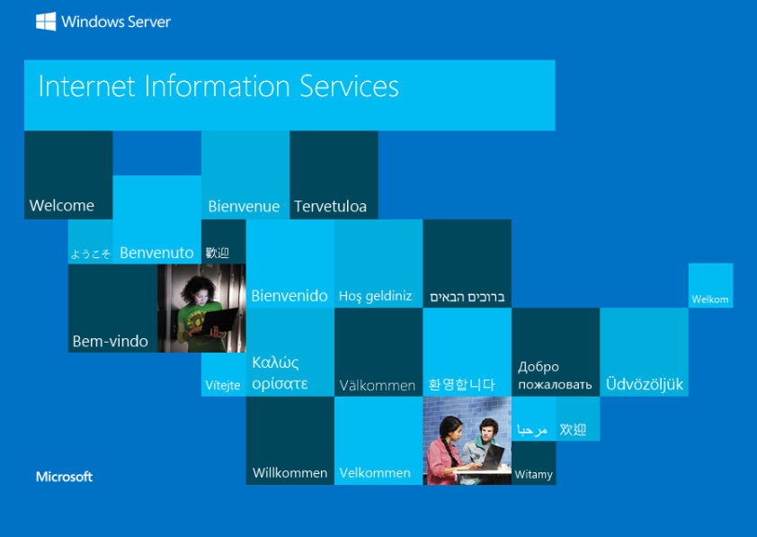 default IIS page on port 80